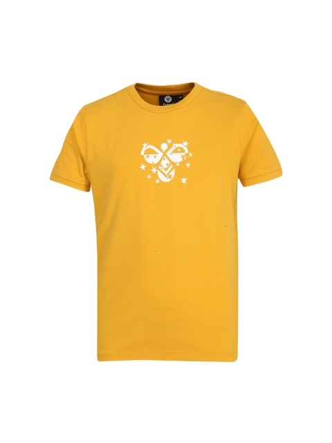 

hummel Kids Mustard Yellow & White Printed Round Neck T-shirt