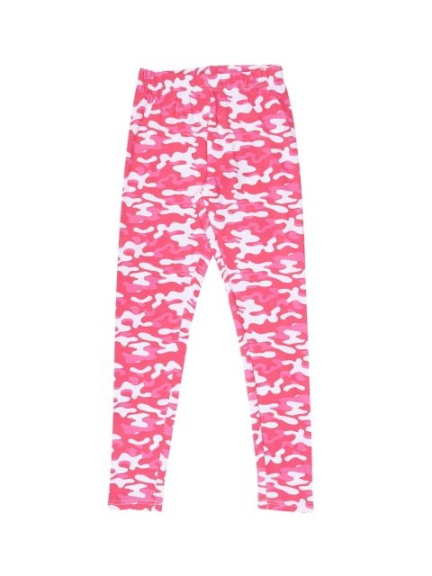 

POPPERS by Pantaloons Girls Pink & White Camouflage Printed Ankle-Length Leggings