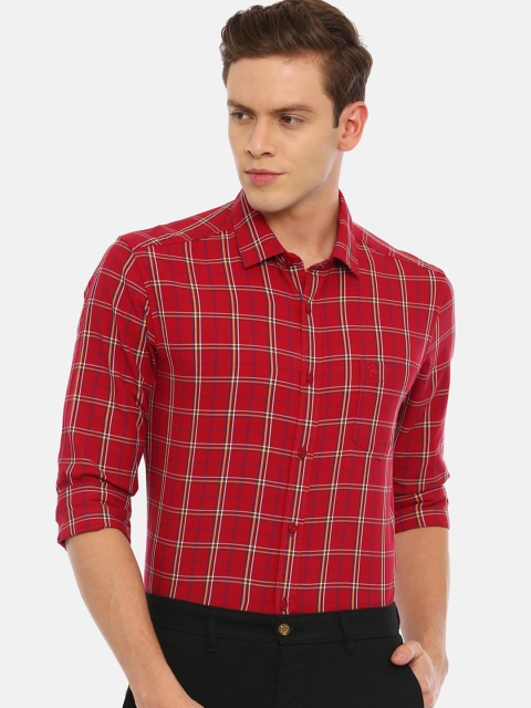 

Classic Polo Men Red & White Slim Fit Checked Casual Shirt