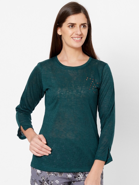 

Juliet Women Green Solid Lounge T-Shirt