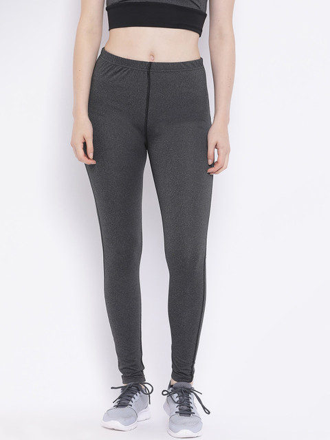 

Chkokko Women Charcoal Grey Solid Slim-Fit Stretchable Gym Tights