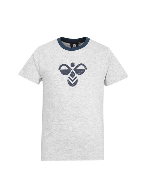 

hummel Kids Grey & Navy Blue Printed Round Neck T-shirt