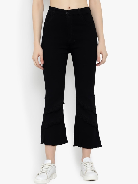 

Perfect Outlet Women Black Wide Leg High-Rise Clean Look Jeans