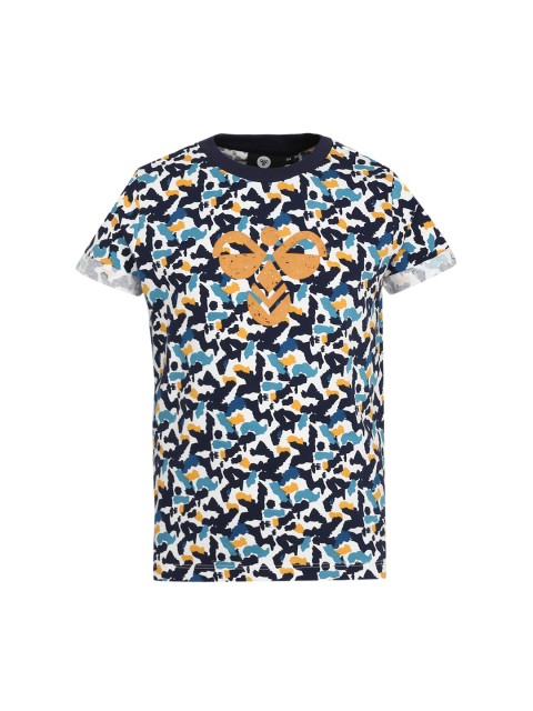 

hummel Kids Blue & Brown Printed Round Neck T-shirt