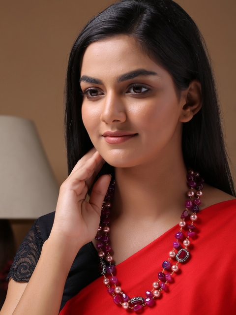 

Shoshaa Magenta & Gold-Plated Necklace