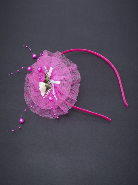 

Golden Peacock Pink Embellished Hairband