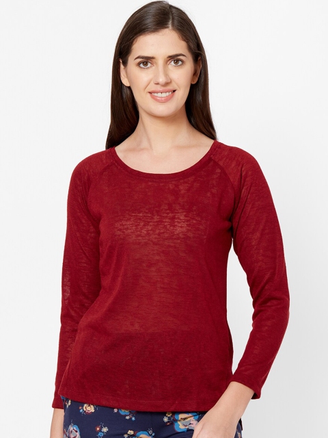 

Juliet Women Maroon Solid Lounge T-Shirt