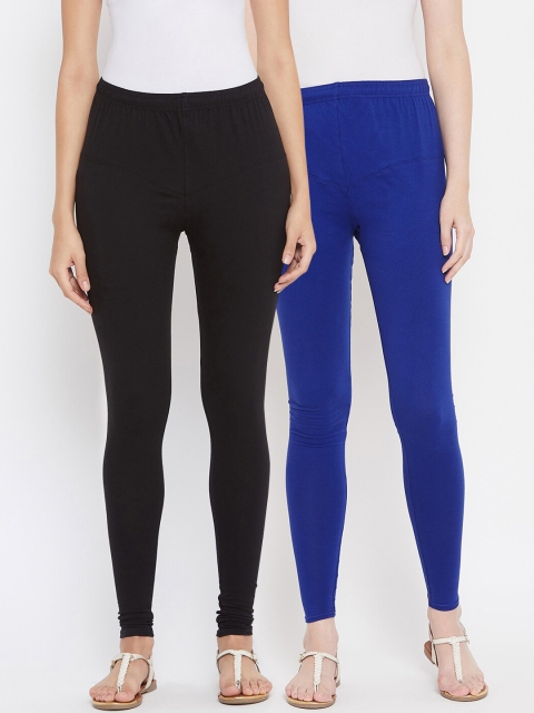 

Tulsattva Women Pack Of 2 Solid Leggings, Black