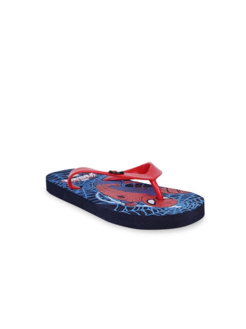 Disney Boys Blue & Red Spider Man Printed Thong Flip-Flops