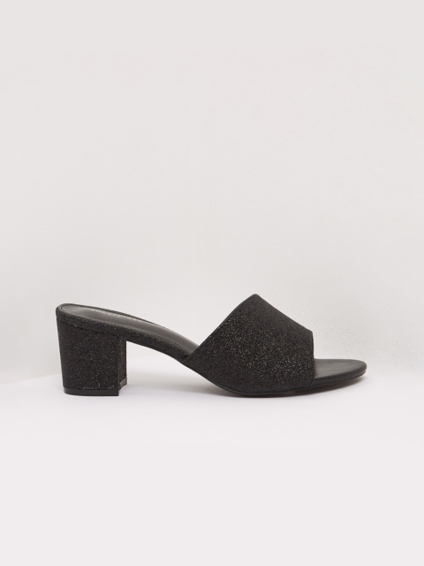 

shoexpress Women Black Textured Mules