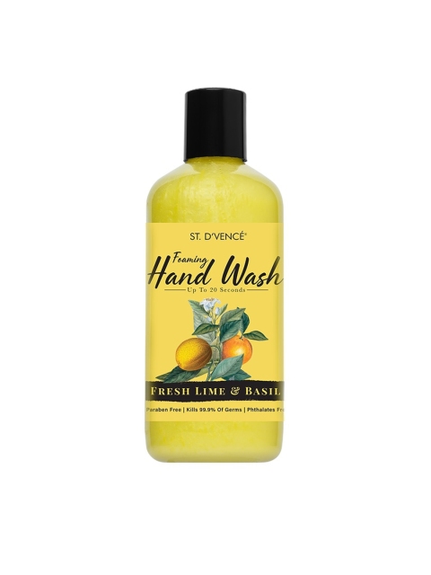 

ST. DVENCE Lime & Basil with Mandarin Oil Foaming Hand Wash 300 ml, Yellow
