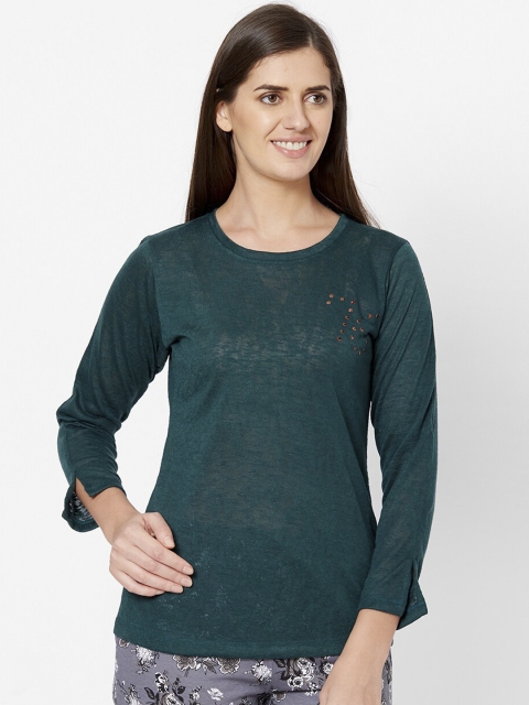 

Juliet Women Green Solid Lounge T-Shirt
