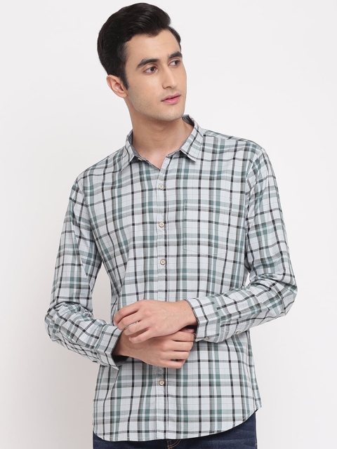 

GHPC Men Grey & Black Slim Fit Checked Casual Shirt