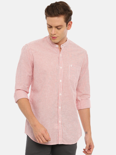 

Classic Polo Men Pink Slim Fit Striped Casual Shirt