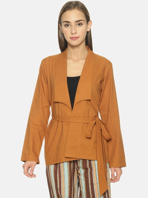

NANGALIA RUCHIRA Women Brown Solid Shrug