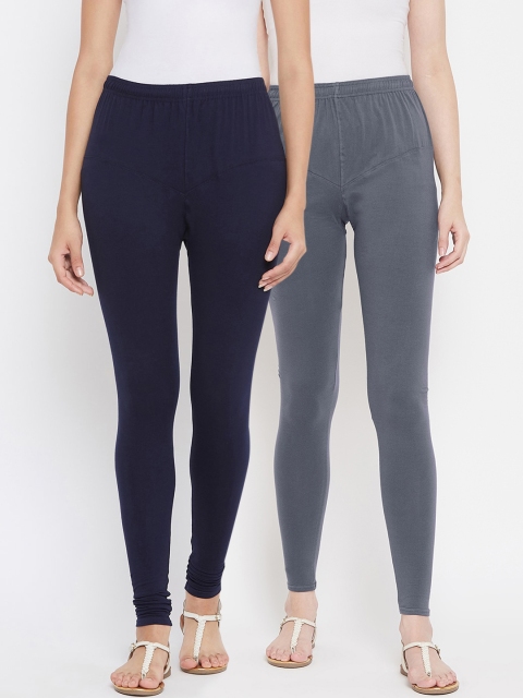 

Tulsattva Women Pack Of 2 Solid Leggings, Grey