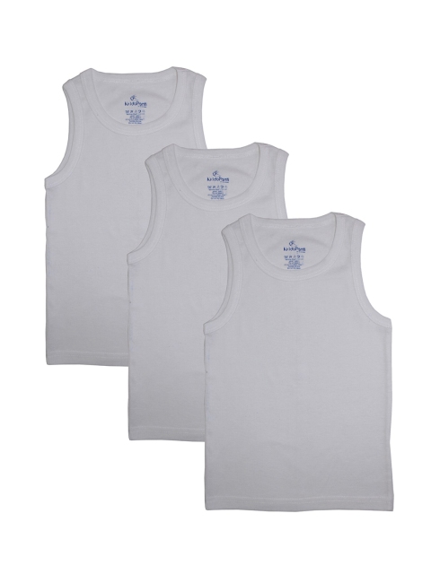 

KiddoPanti Boys Pack Of 3 White Solid Rib Innerwear Vests AW20BVT001