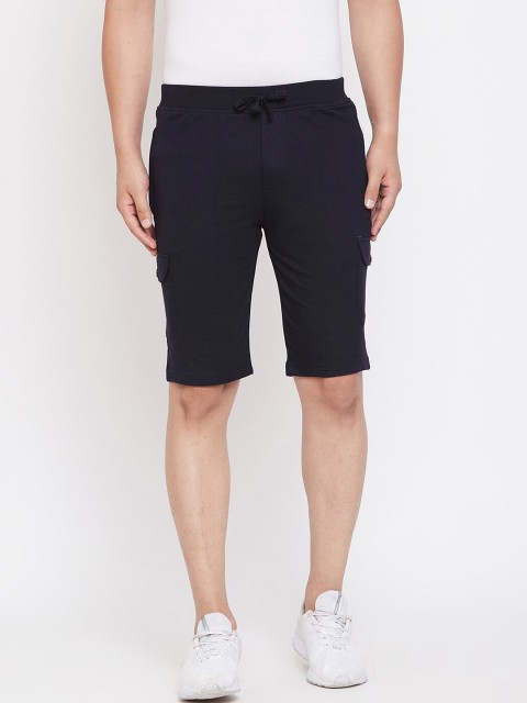 

Okane Men Navy Blue Solid Regular Fit Regular Shorts