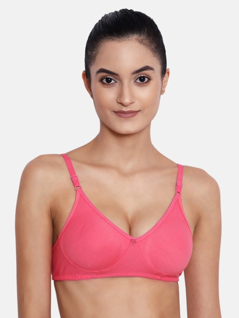 

ABELINO Pink Solid Non-Wired Non Padded T-shirt Bra NEWSEEMPINK01