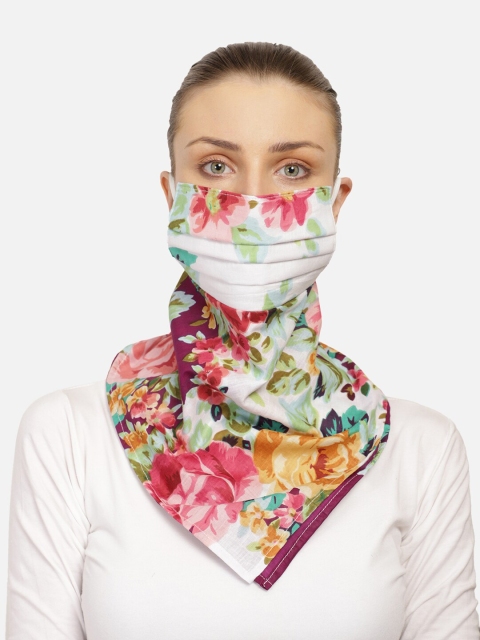 

Anekaant Women Printed 3-Ply Reusable Scarf Style Fashion Mask, Multi