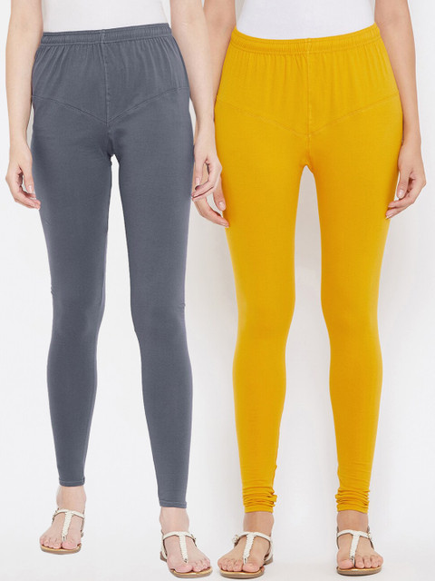 

Tulsattva Women Pack Of 2 Solid Leggings, Grey