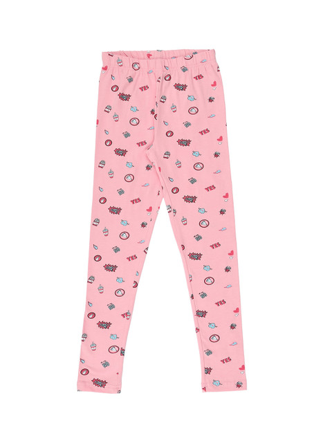 

POPPERS by Pantaloons Girls Pink & Red Printed Ankle-Length Leggings