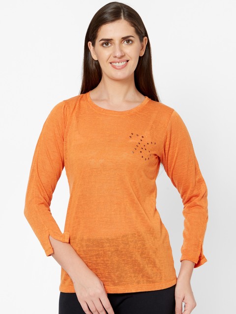 

Juliet Women Orange Solid Lounge T-Shirt