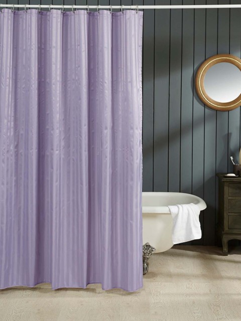 

OBSESSIONS Grey Hilton Shower Curtain With Hooks
