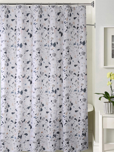 

OBSESSIONS White & Grey Terrazzo Glam Shower Curtain