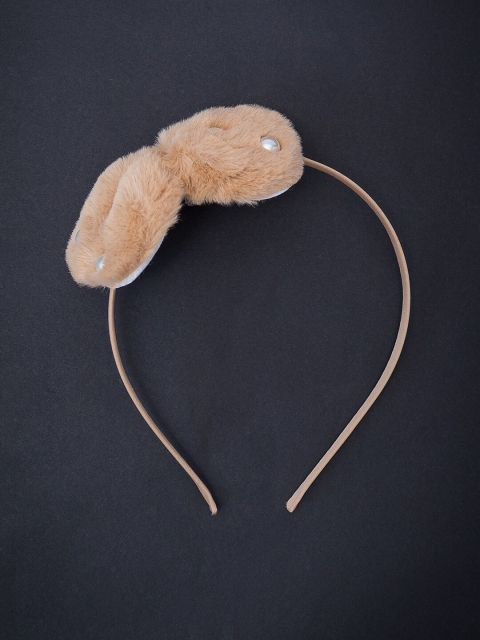 

Golden Peacock Beige Fur Bow Hairband