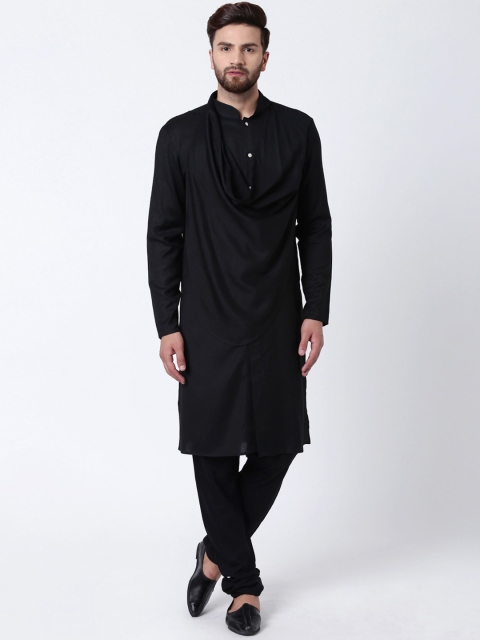 

I Know Men Black Solid Kurta with Churidar