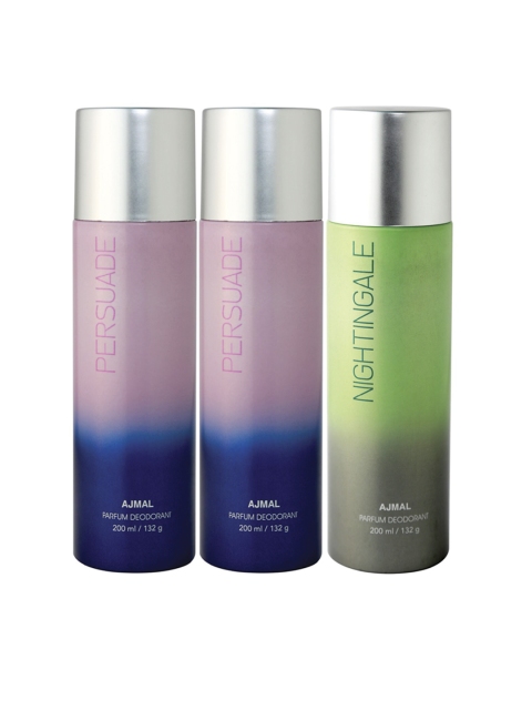 

Ajmal Unisex Pack of 3 Persuade & Nightingale Deodorant - 200 ml each, Multi