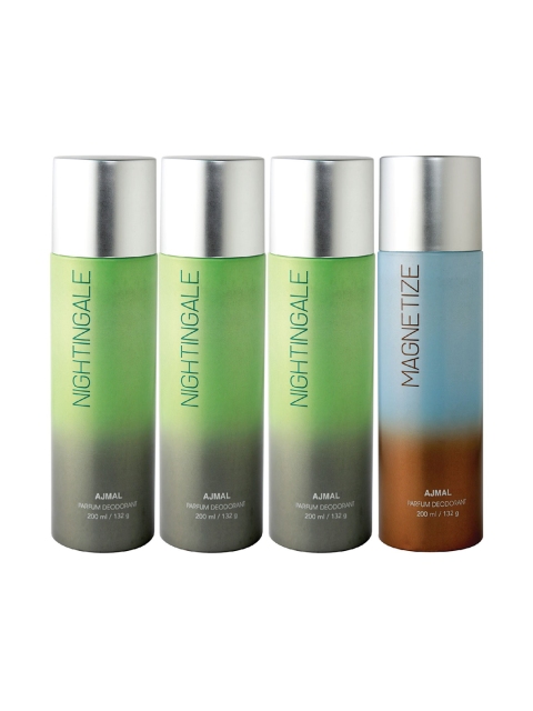 

Ajmal Unisex Pack of 4 Nightingale & Magnetize Deodorant - 200 ml each, Multi