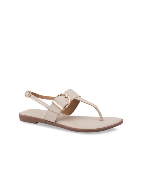 

Rocia Women Beige Solid T-Strap Flats