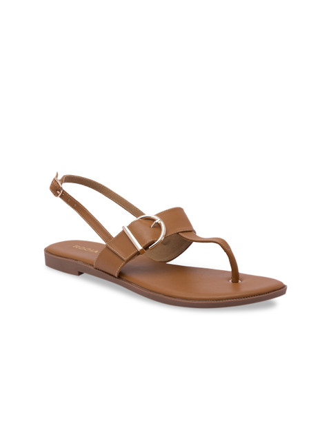 

Rocia Women Tan Brown Solid Solid T-Strap Flats