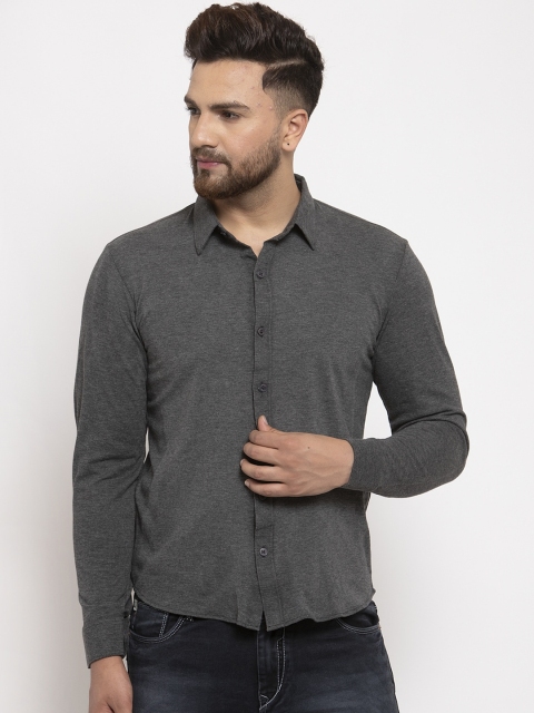 

WILD WEST Men Grey Regular Fit Solid Casual Shirt