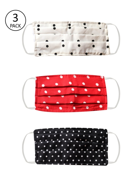 

Bellofox Unisex 3Pcs Printed 3Ply Reusable Protective Outdoor Face Masks, Red