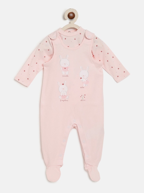 

Chicco Infant Kids Pink & Red Printed Rompers with Bodysuit