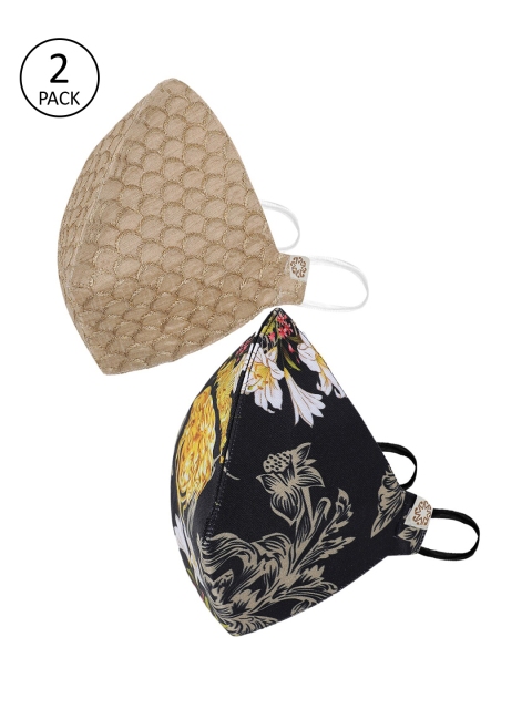 

VASTRAMAY Adults Pack of 2 Reusable 4-Layers Cloth Masks, Black