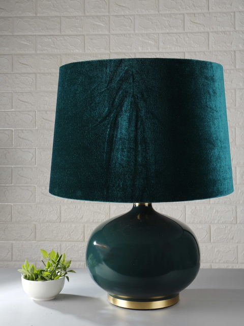

Grated Ginger Green Solid Handcrafted Table Top Lamp with Shade