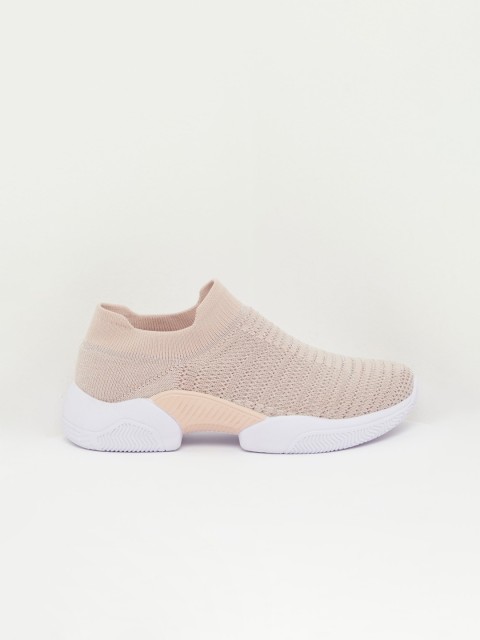 

shoexpress Women Peach Textile Running Shoes