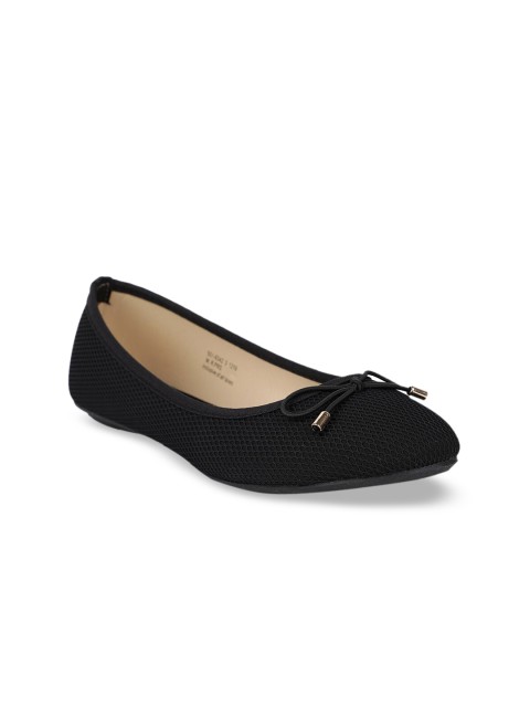 

Bata Women Black Textured Ballerinas