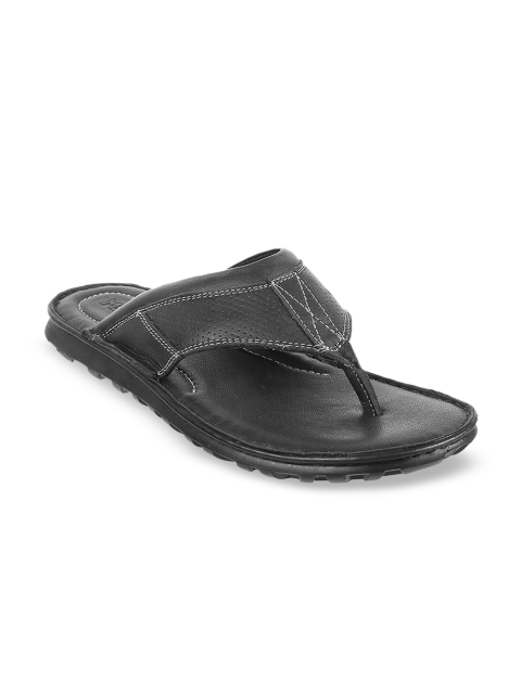 

Metro Men Black Leather Sandals