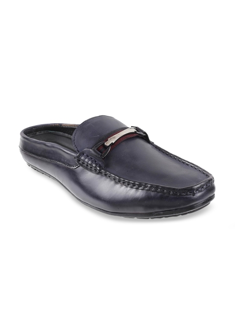 

Metro Men Navy Blue Shoe-Style Leather Sandals