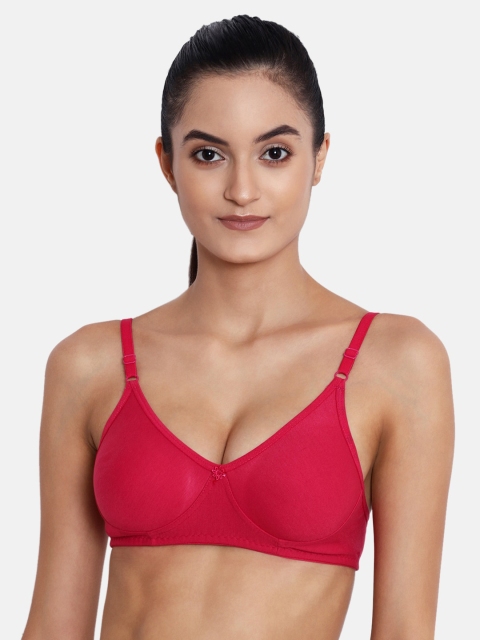 ABELINO Pink Solid Non-Wired Non Padded T-shirt Bra NEWSEEMROSE01