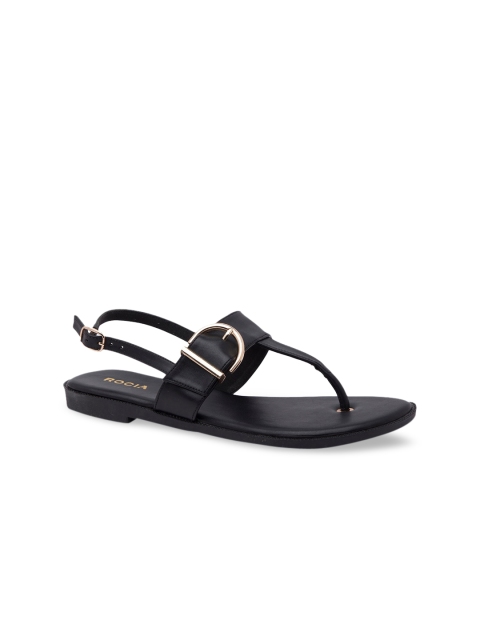 

Rocia Women Black Solid T-Strap Flats