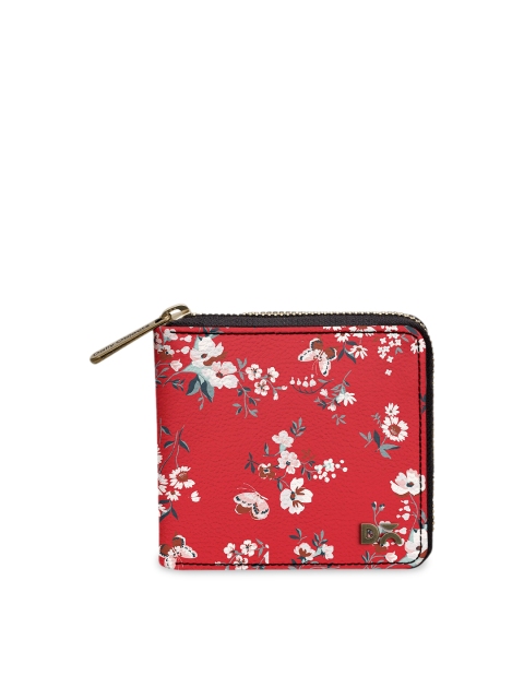 

DailyObjects Women Red & White Printed Zip Around Wallet