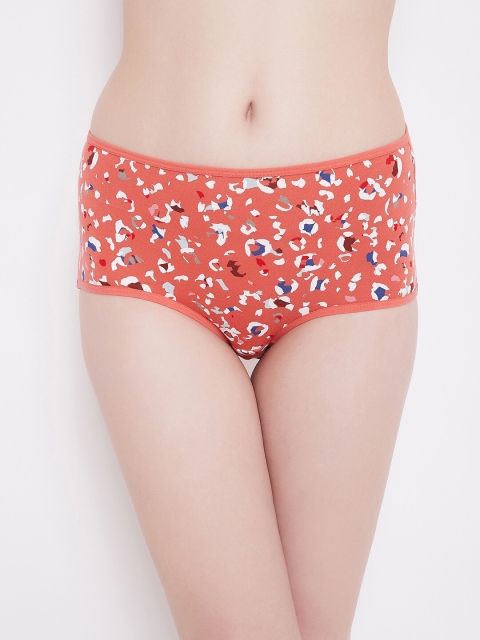 

Clovia Women Orange & White Printed Hipster Briefs PN3318F16
