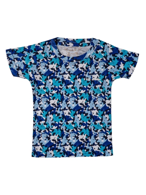 Kid Studio Boys Multicoloured Printed Round Neck T-shirt, Multi