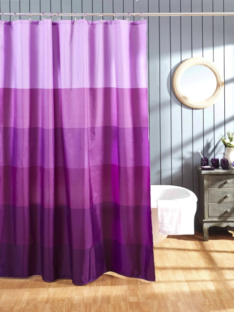 

OBSESSIONS Purple Vivid Hema Shower Curtain With Hooks